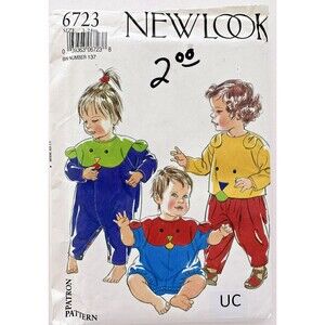 Vintage Romper New Look 6723 Infant/Toddler Playsuit Pant Top SZ 3-24mo UNCUT